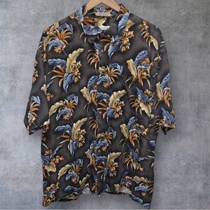Pierre Cardin Feather Print Shirt - Blue, Orange, Cream